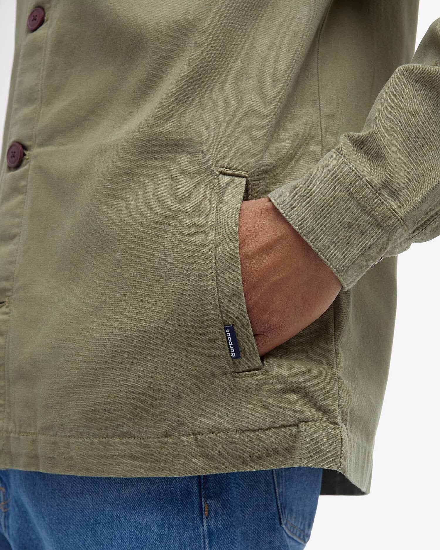 BARBOUR  WASHED O SHIRT BLEACHED OLIVE