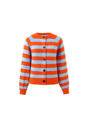 FRNCH STRIPE CARDIGAN ROUGE