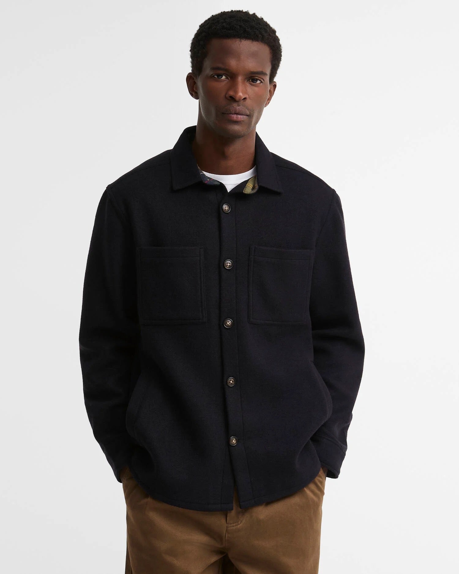 BARBOUR  MARLTOWN NAVY MARL OVERSHIRT
