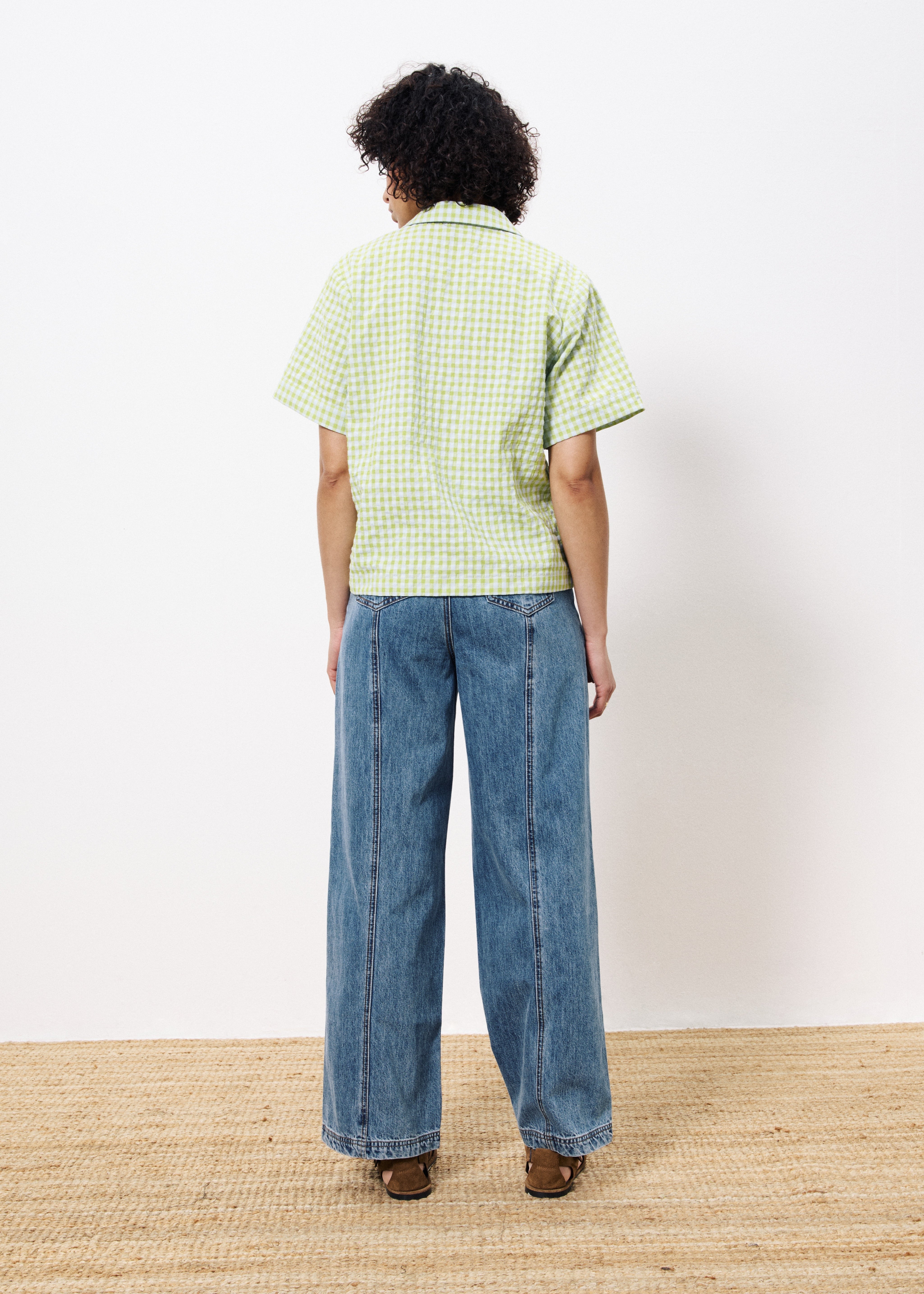FRNCH  ILEA CHECK CITRON VERT SHIRT