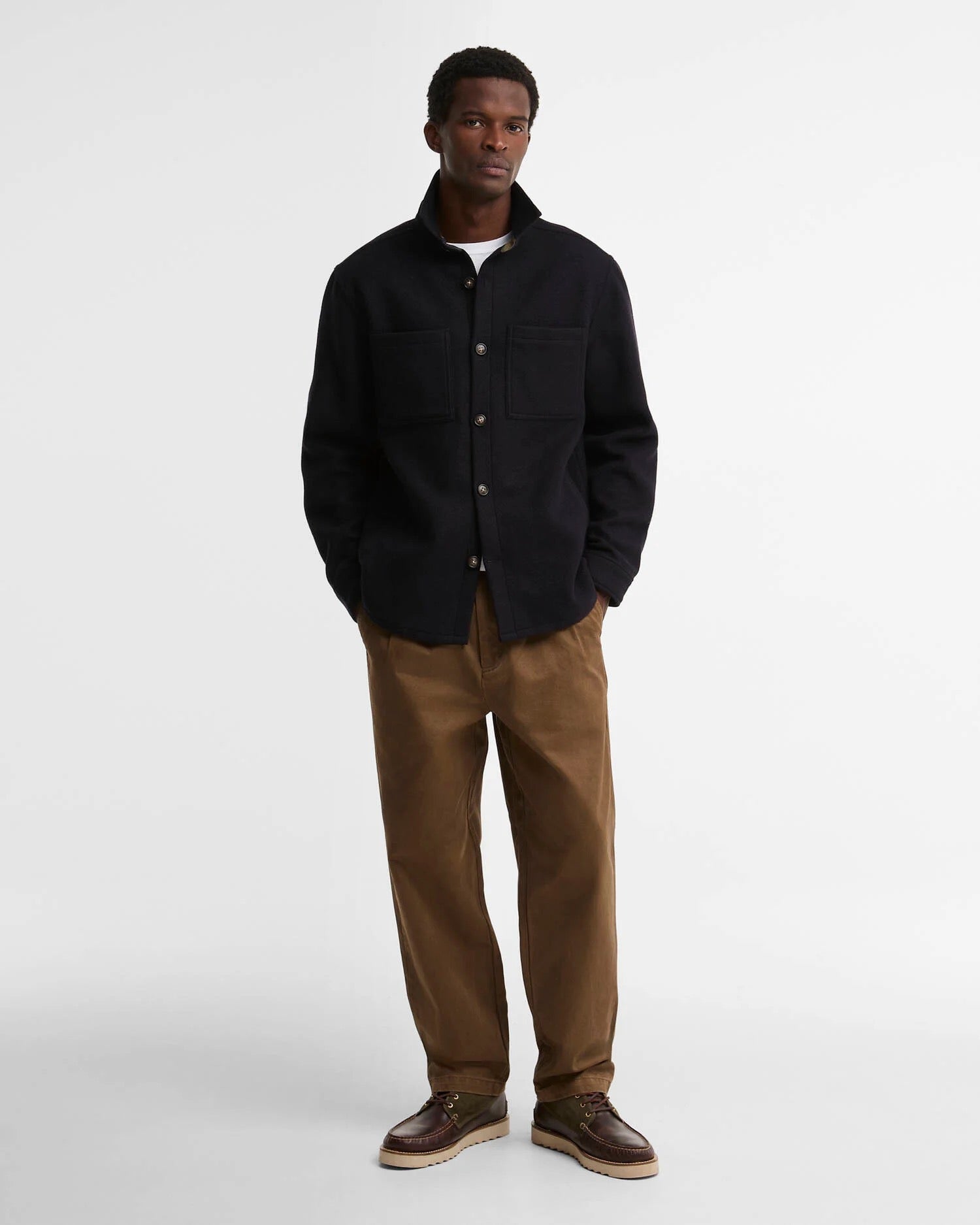 BARBOUR  MARLTOWN NAVY MARL OVERSHIRT
