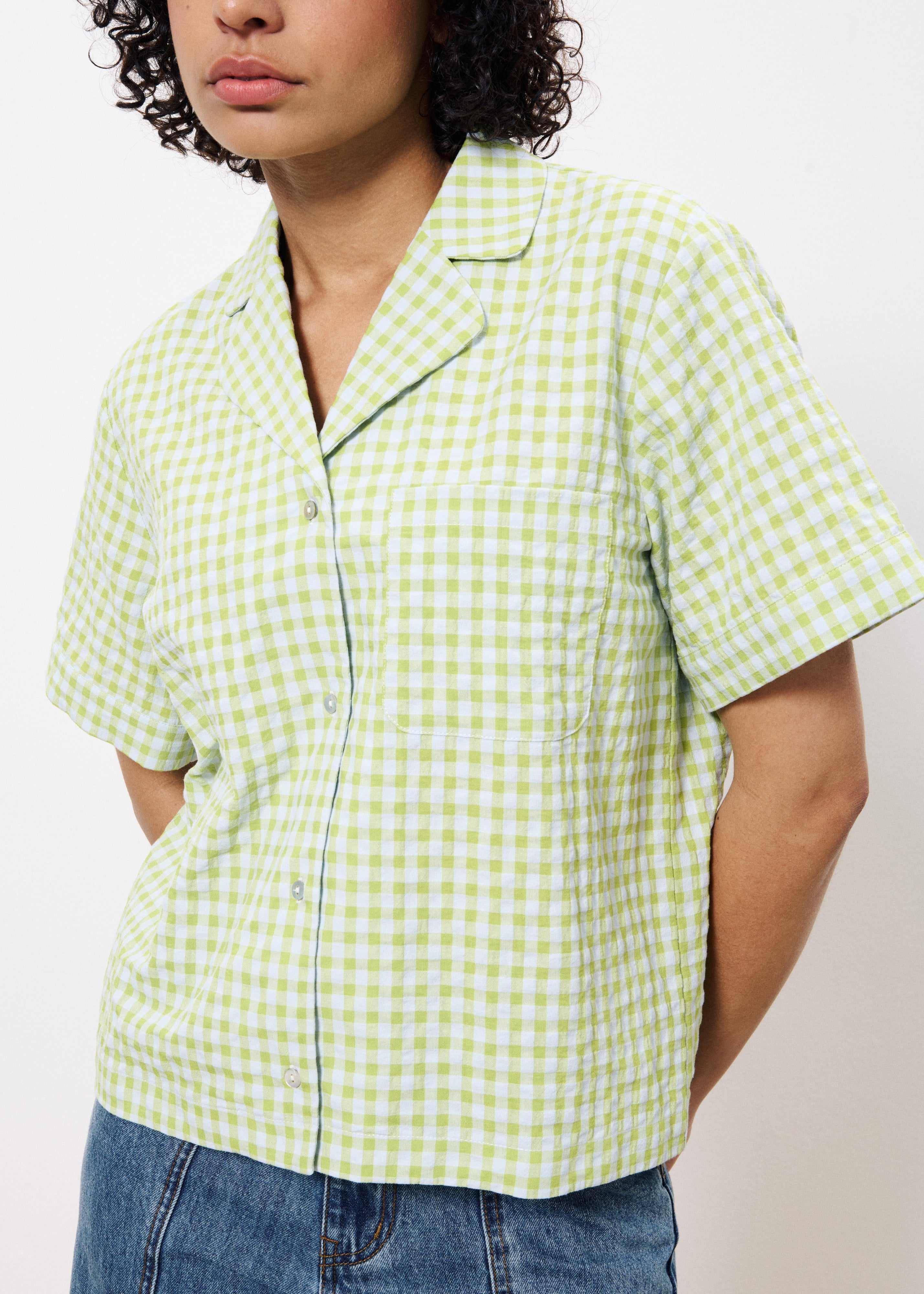 FRNCH  ILEA CHECK CITRON VERT SHIRT