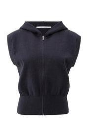 YAYA KNITTED HOODY INKWELL BLUE