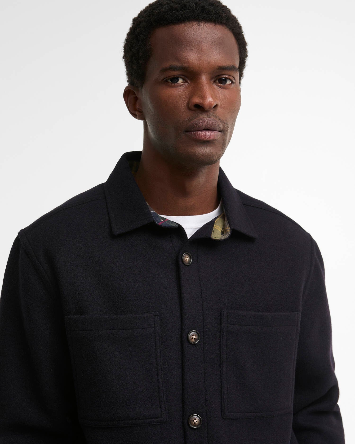 BARBOUR  MARLTOWN NAVY MARL OVERSHIRT