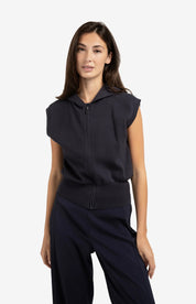 YAYA KNITTED HOODY INKWELL BLUE