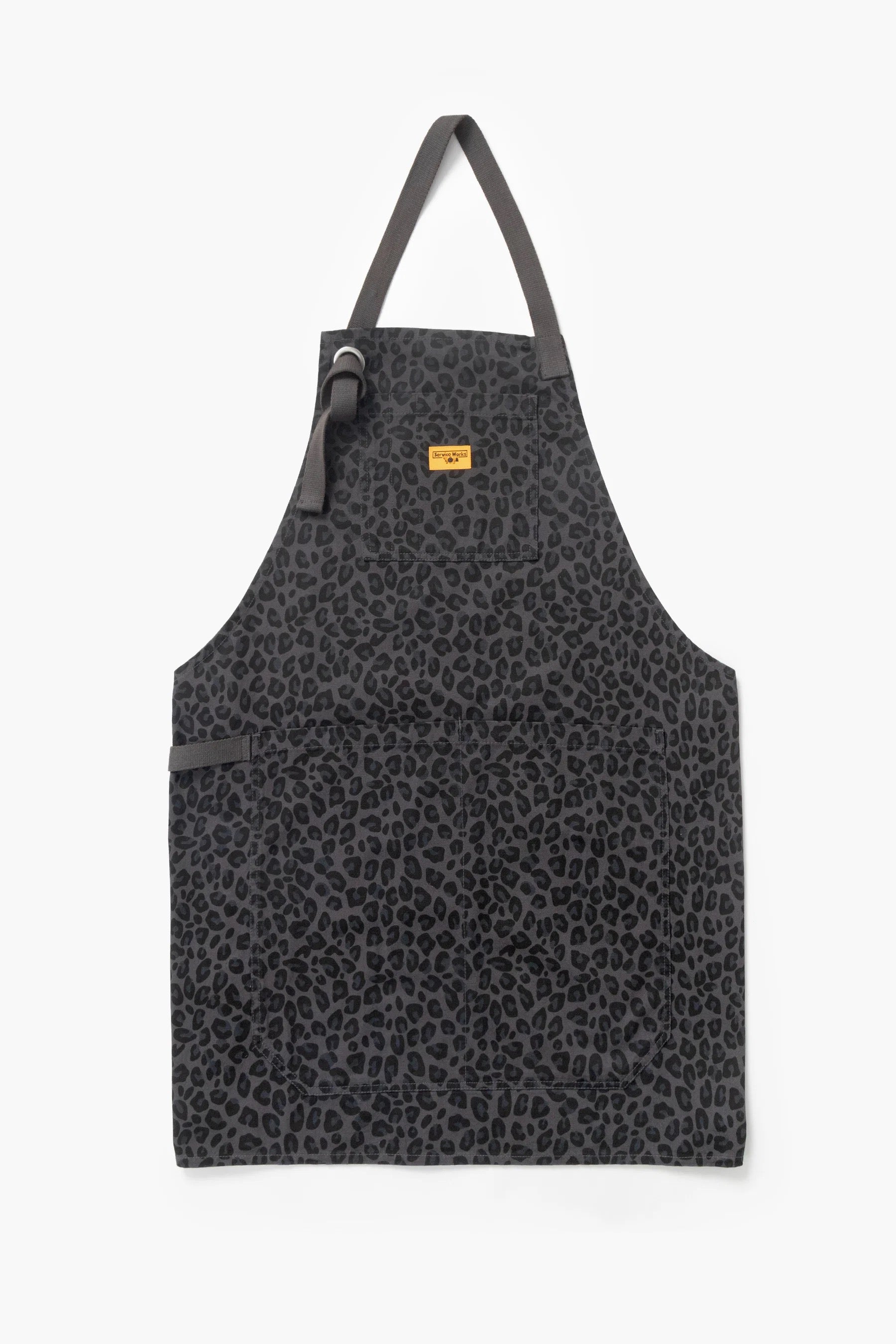 SERVICE WORKS PATTERNED APRON BLACK LEOPARD