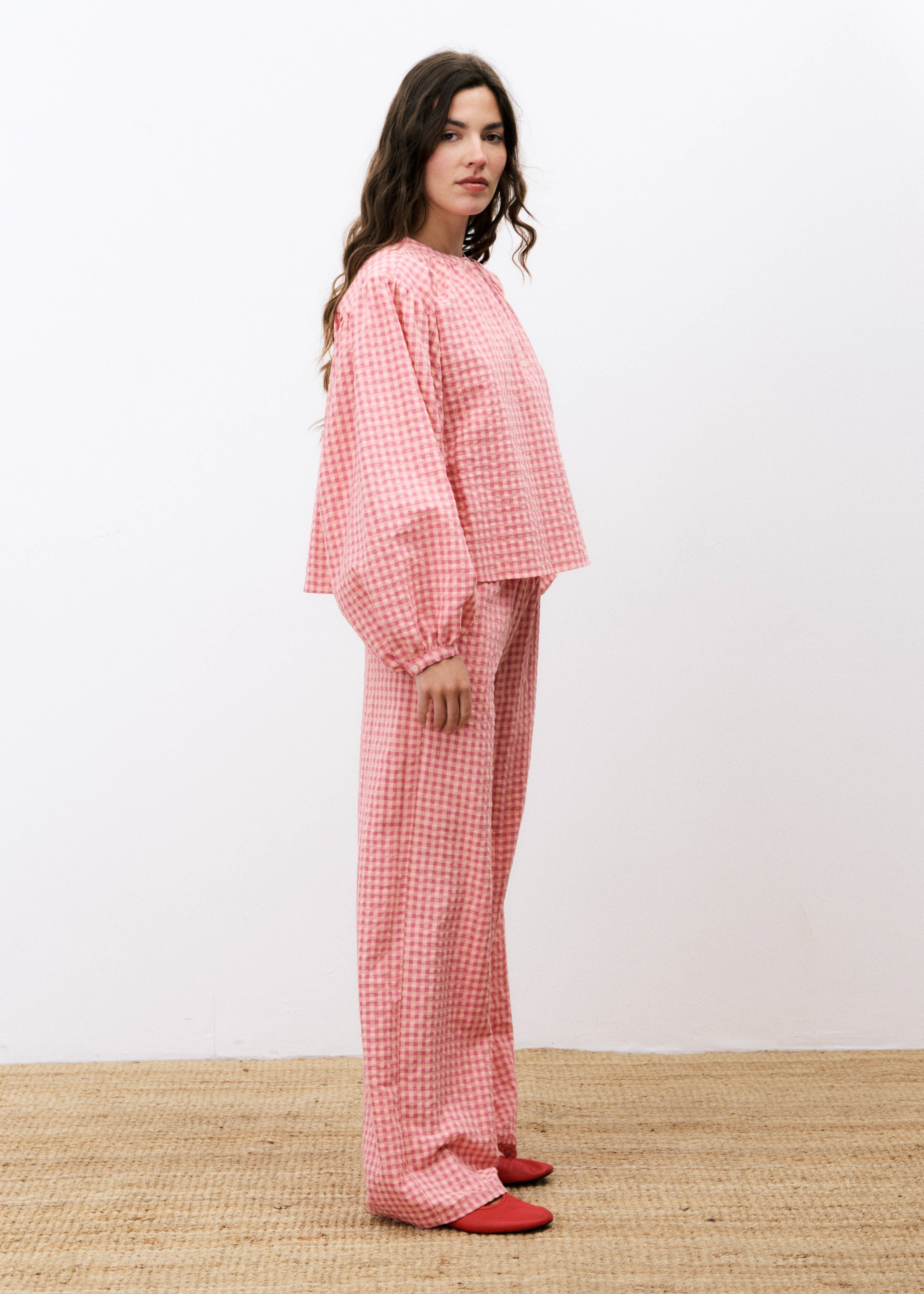 FRNCH NOURA  CHECK ROSE SHIRT