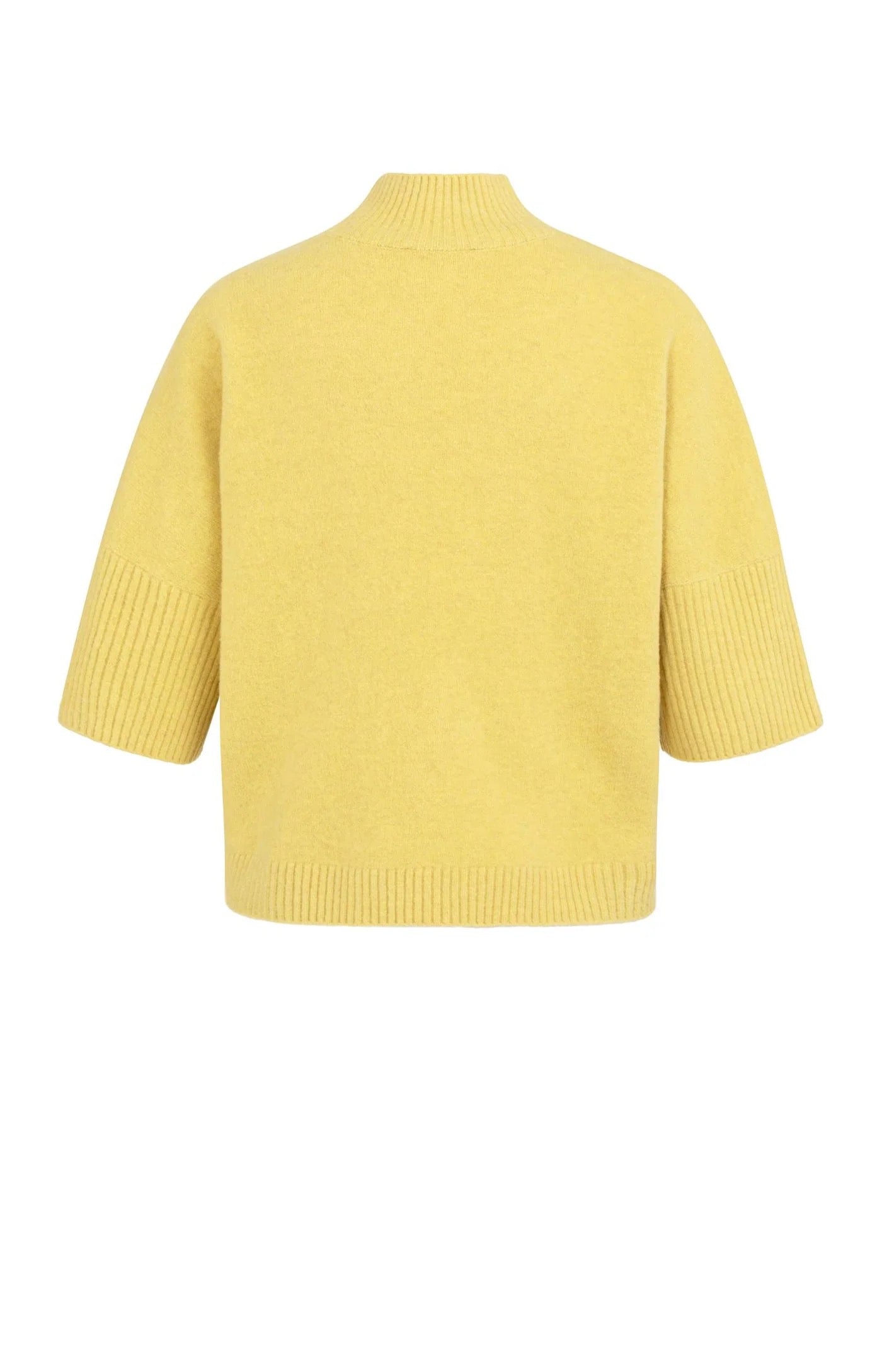 YAYA RIB MOCK NECK MOSS GREEN MELANGE