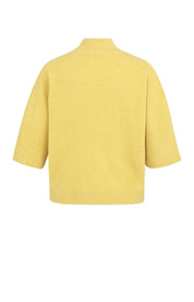 YAYA RIB MOCK NECK MOSS GREEN MELANGE