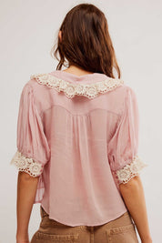 FREE PEOPLE  MY LOVE BLOUSE MAUVE