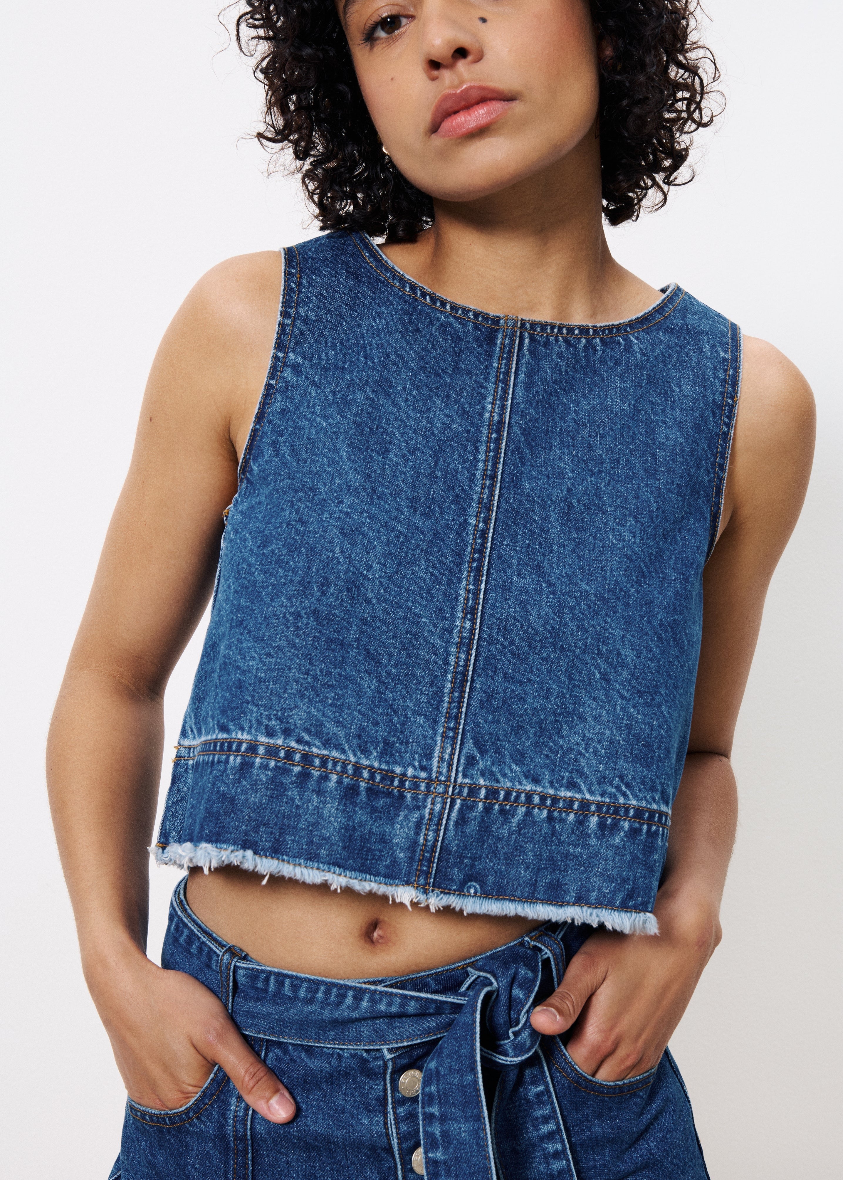 FRNCH DAFNE DENIM BLEU TOP