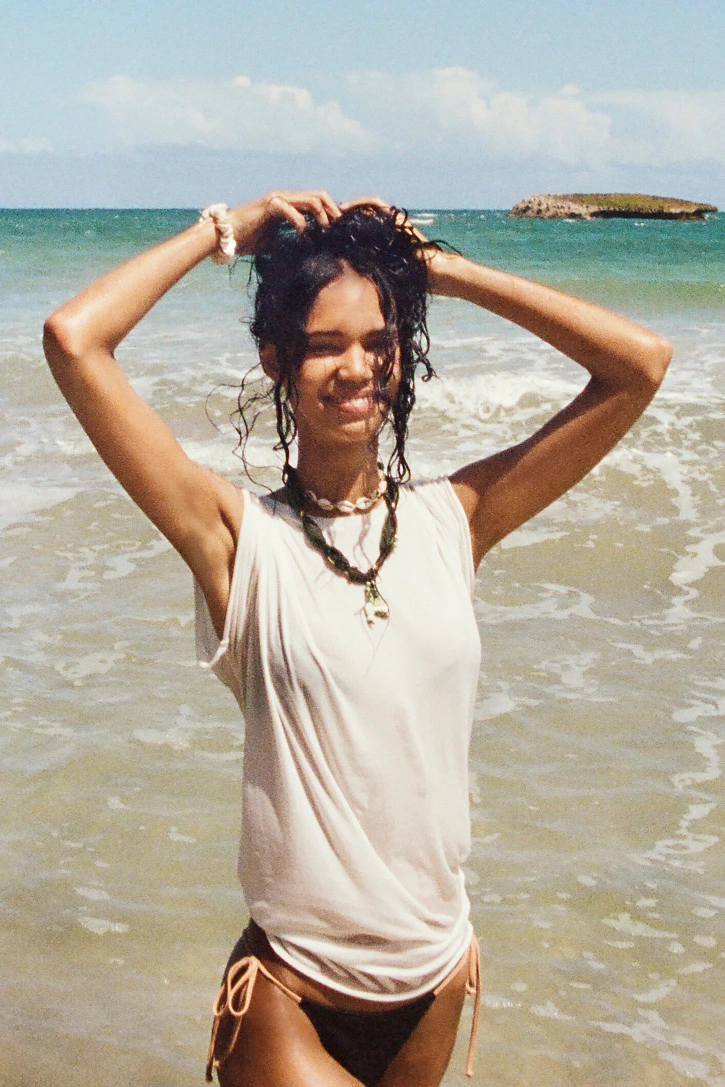 FREE PEOPLE NINA TEE IVORY