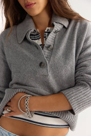 FREE PEOPLE TRADING UP GREY HEATHER