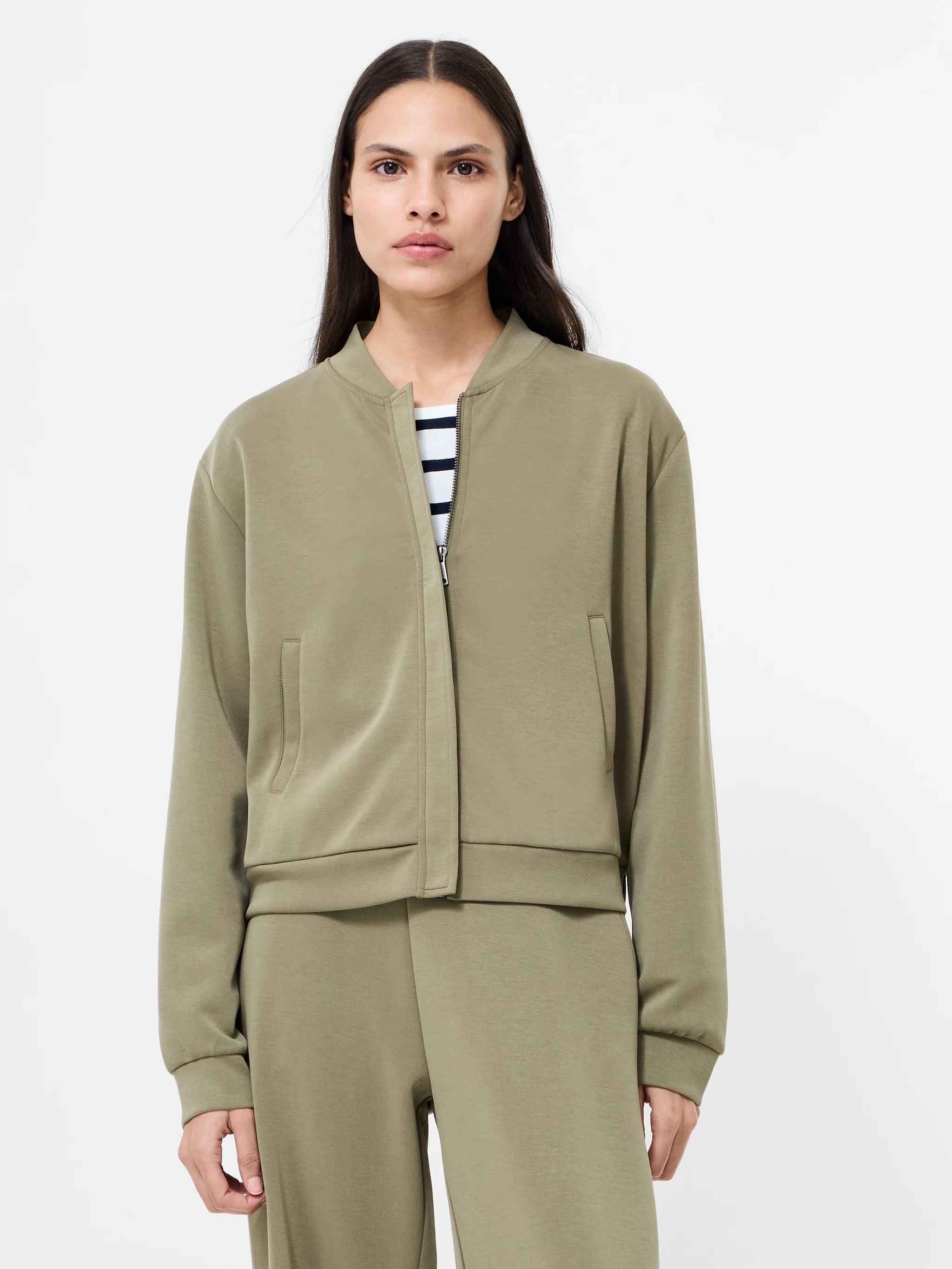 FRENCH CONNECTION WREN BOMBER WK WASHED KHAKI