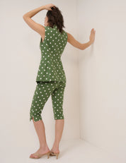 NOBODYS CHILD CAPRI PANTS GREEN SPOT