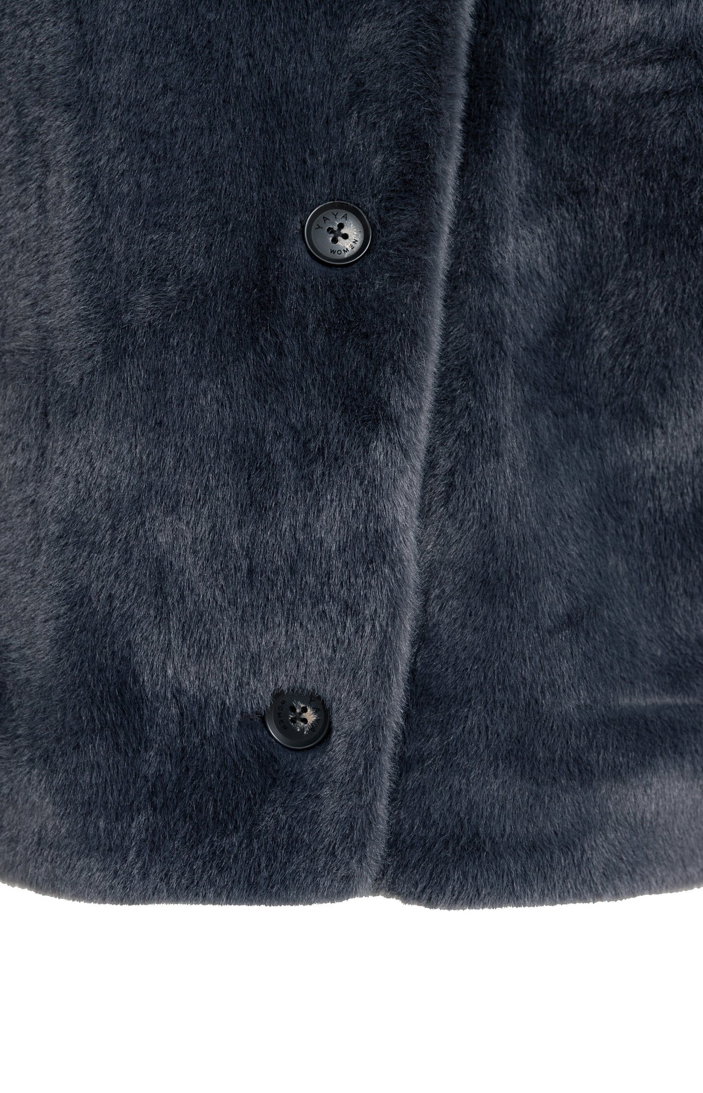YAYA REVERSIBLE  FAUX FUR DARK ANTHRACITE