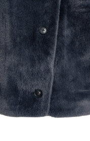 YAYA REVERSIBLE  FAUX FUR DARK ANTHRACITE