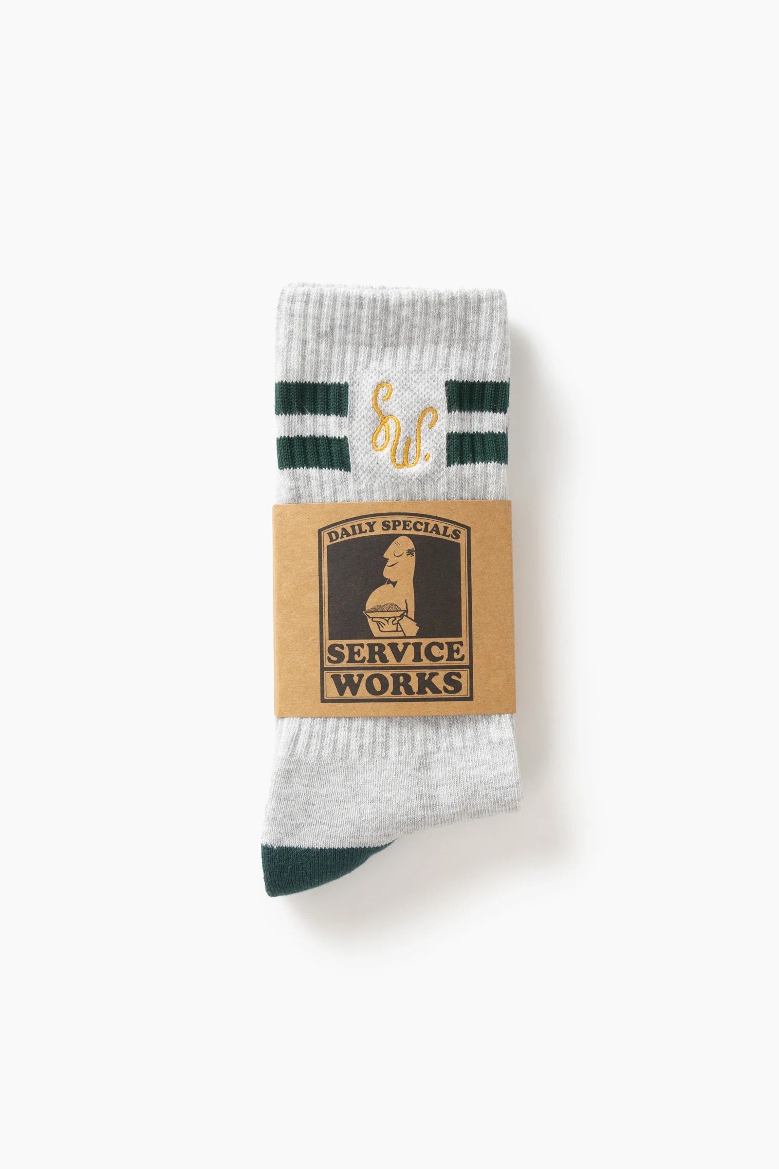 SERVICE WORKS MONOGRAM SOCKS HEATHER.