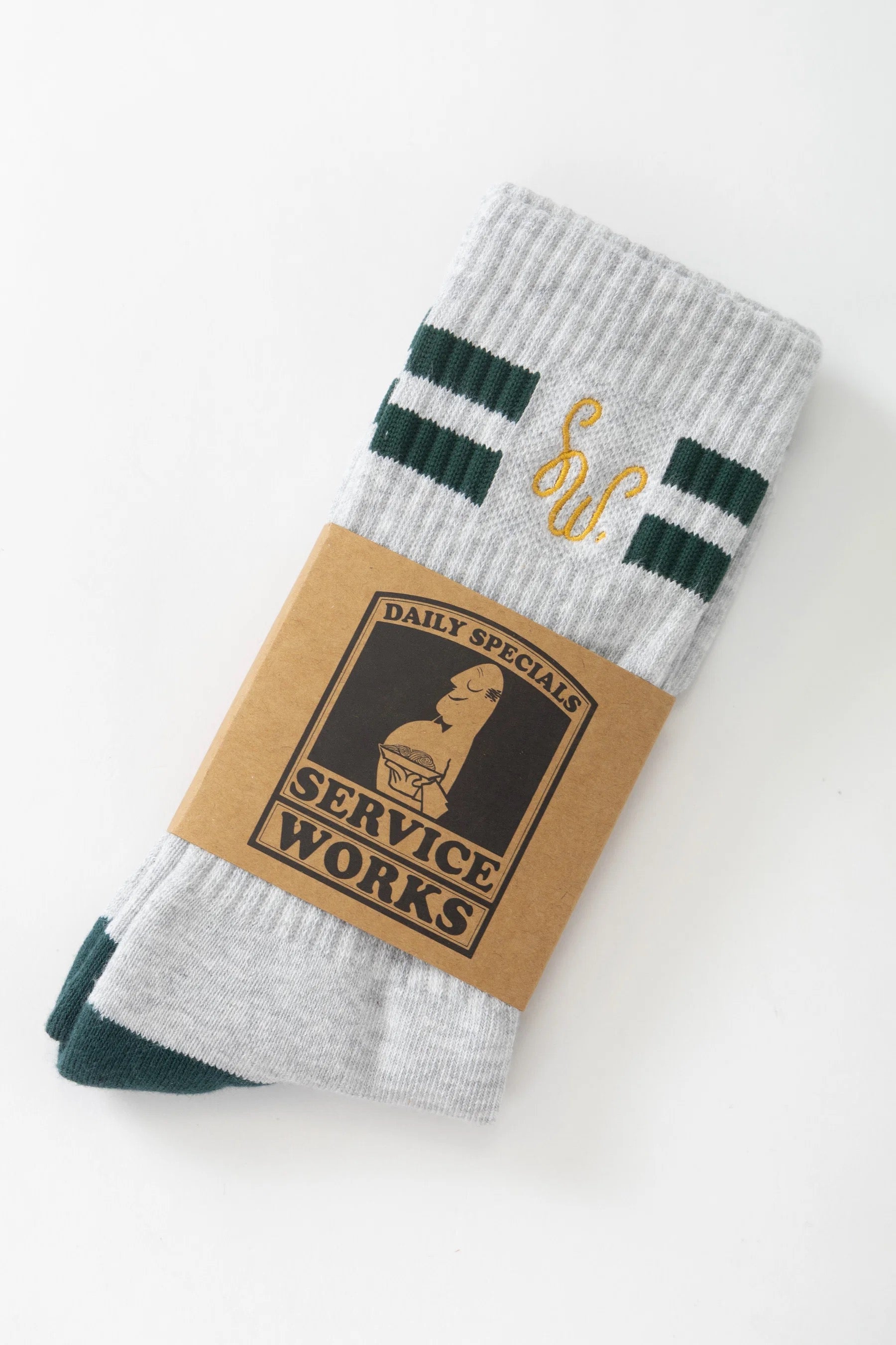 SERVICE WORKS MONOGRAM SOCKS HEATHER.