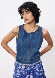 FRNCH DAFNE DENIM BLEU TOP