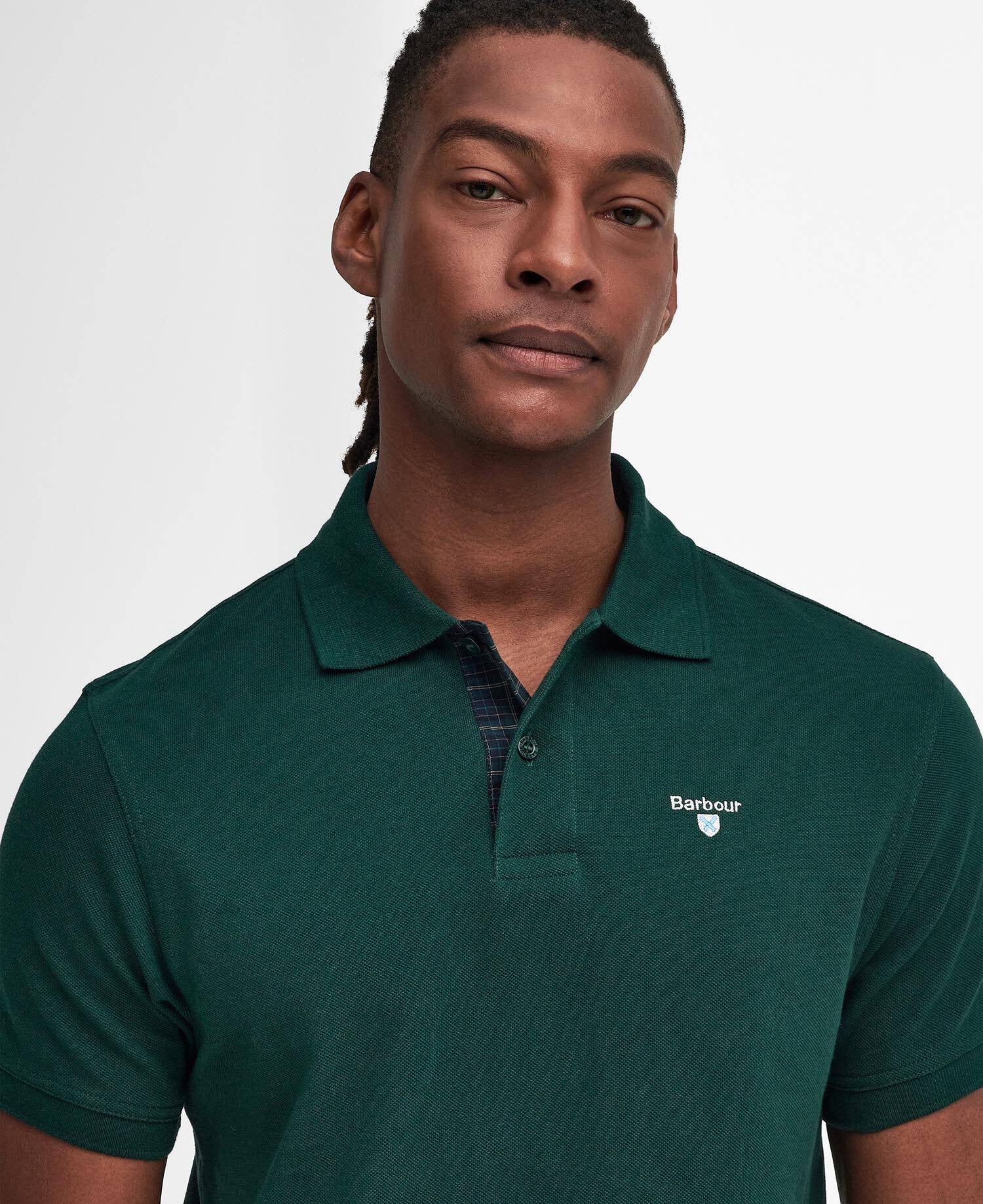 BARBOUR TARTAN PIQUE POLO LAUERL GREEN