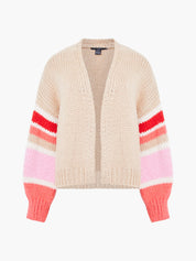 FRENCH CONNECTION CARDIGAN  MONROE STRIPE SAND MULTI