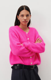 AMERICAN VINTAGE CARDIGAN ROSE FLUO