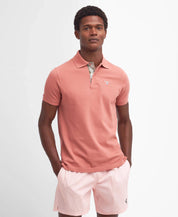 BARBOUR TARTAN PIQUE POLO PINK CLAY