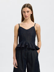 SELECTED VELDA STRAP DARK BLUE DENIM