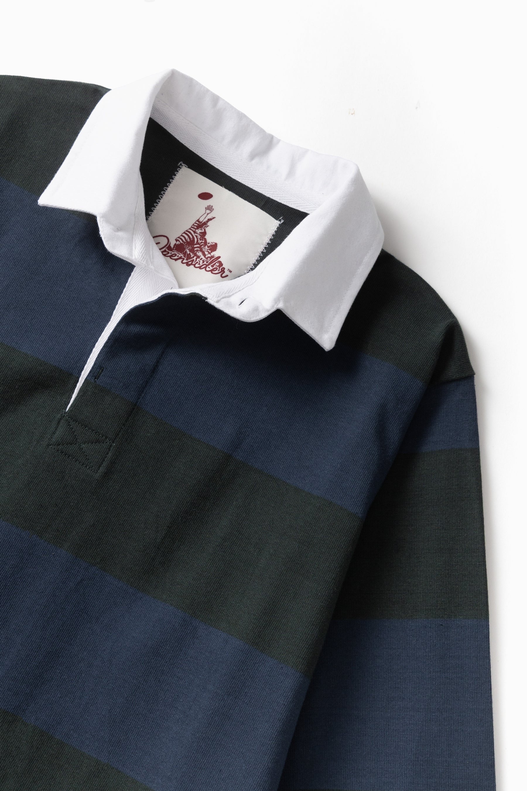OPENSIDER  CLASSIC RUGBY BLUE/GREEN WIDE STRIPE