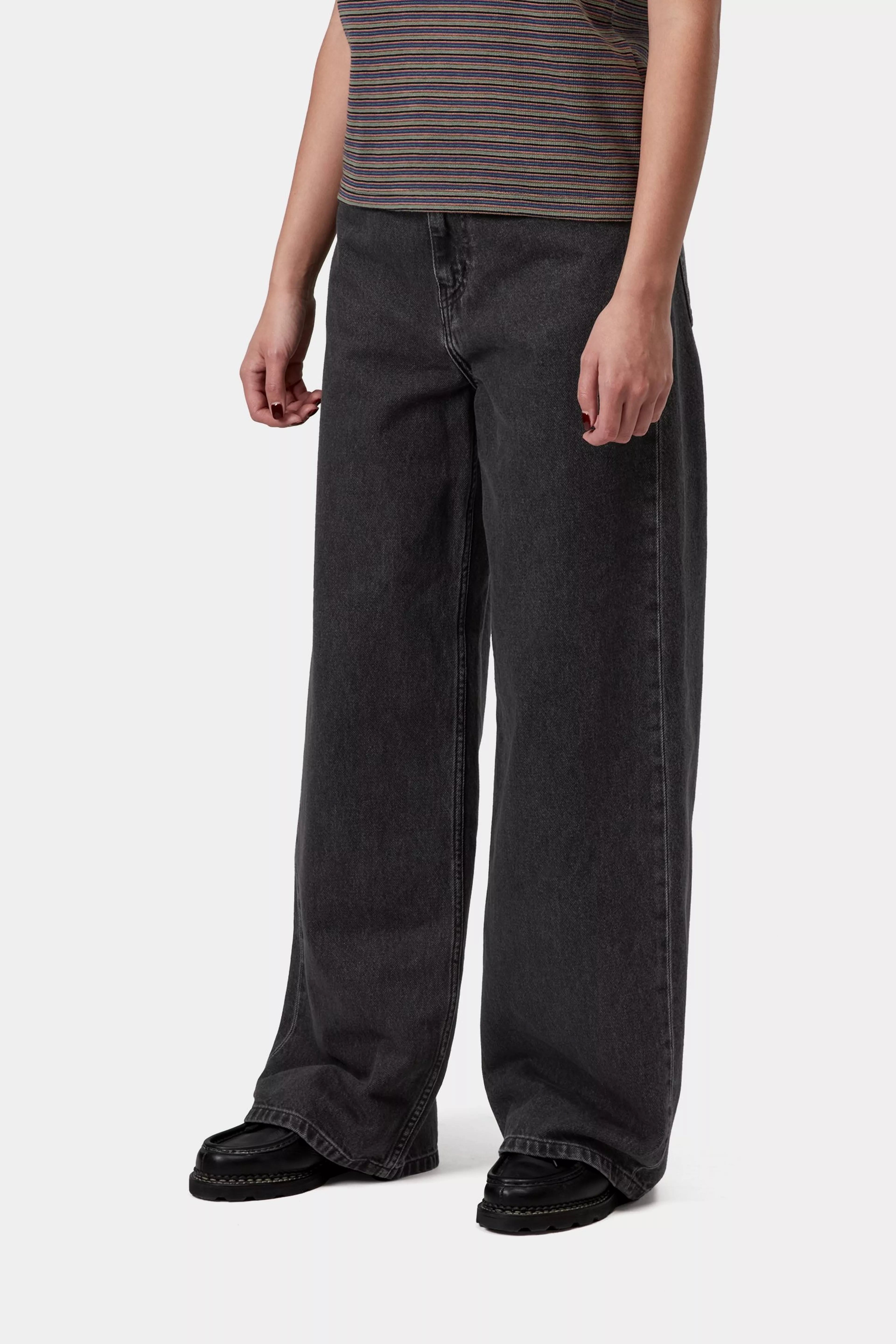 CARHARTT WIP  JANE PANT BLACK HEAVY STONE WASH