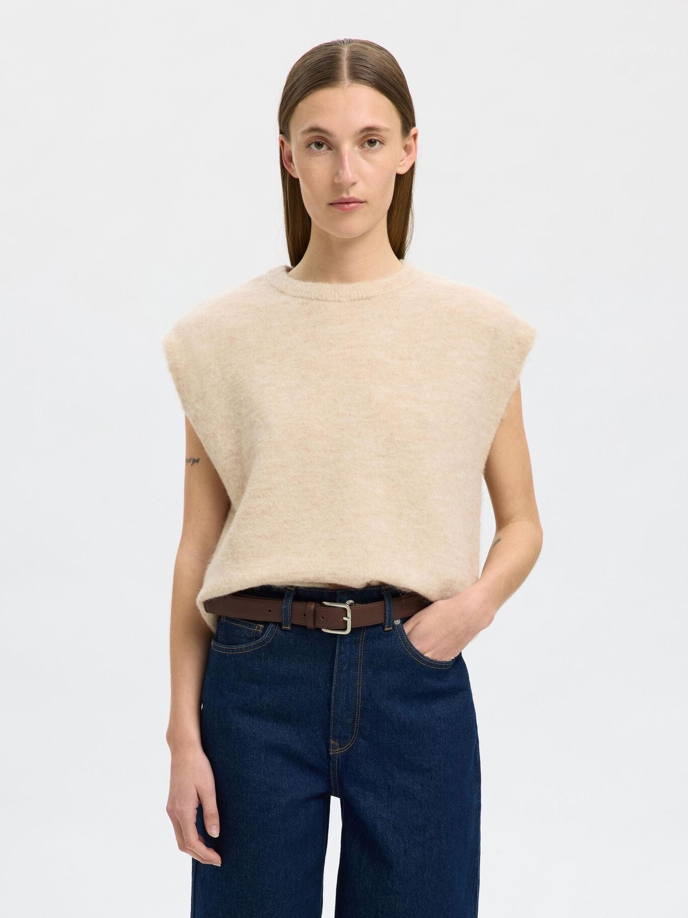 SELECTED LULU VEST BIRCH MELANGE