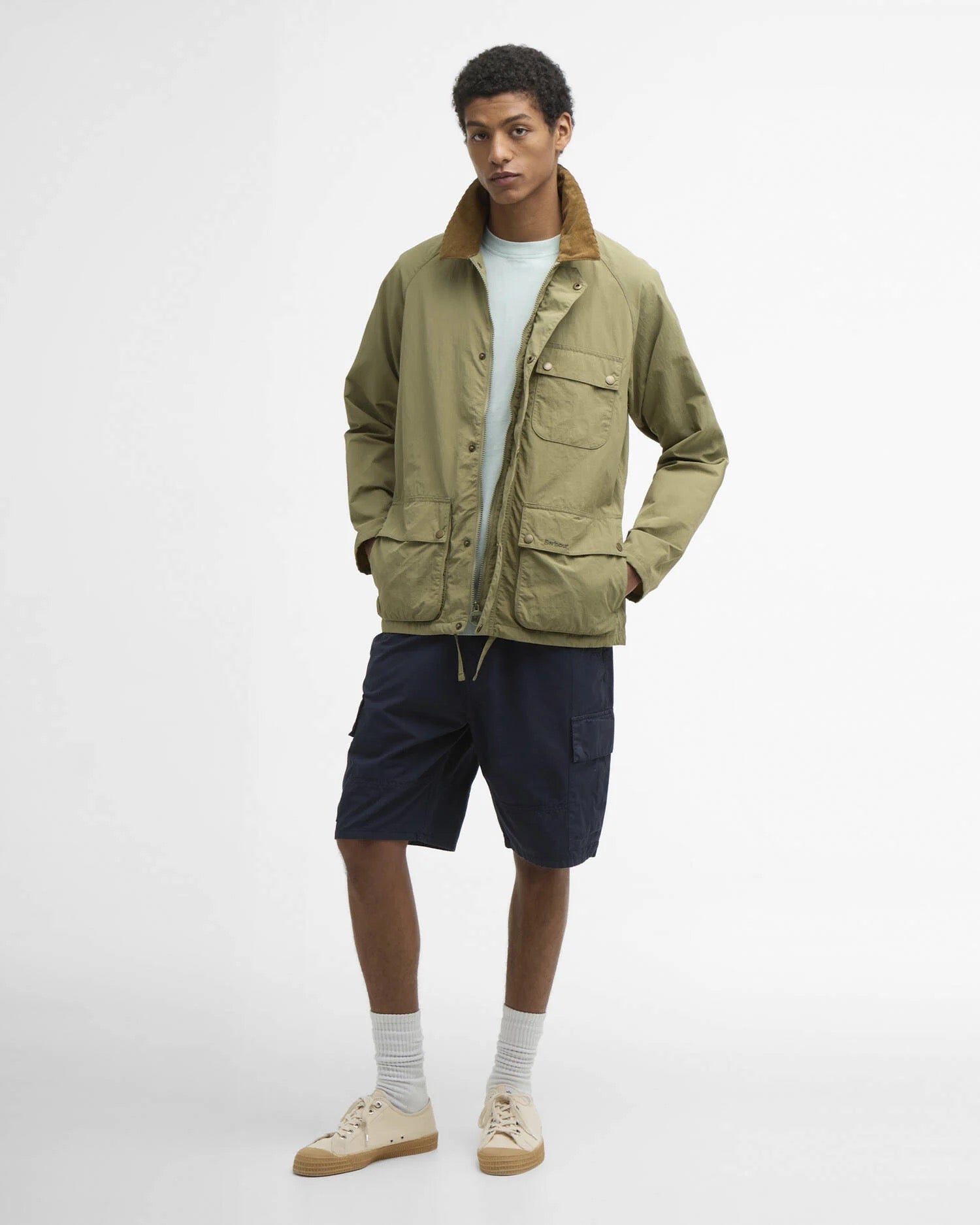 BARBOUR SOLWAY SHOWER BLEACHED OLIVE