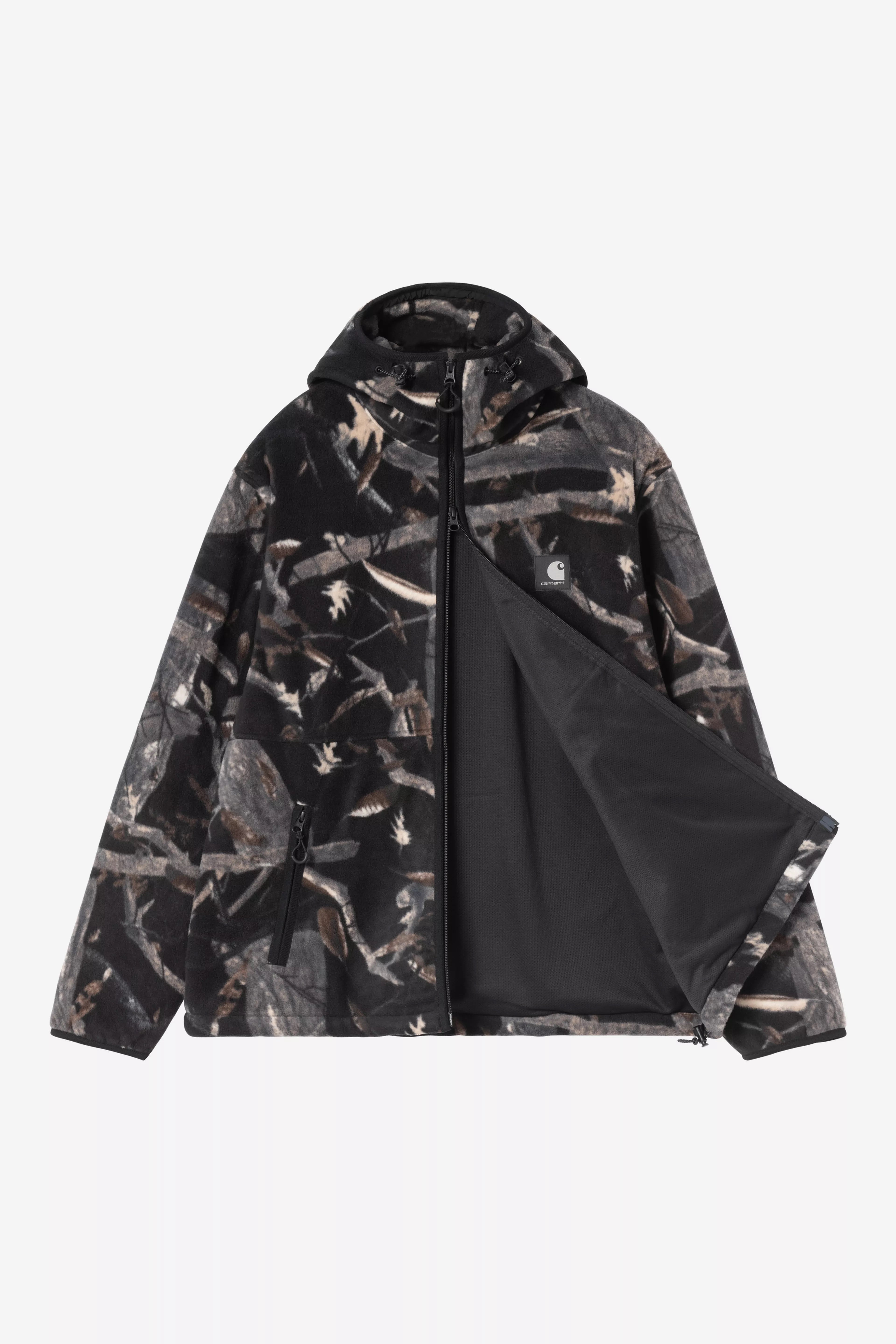 CARHARTT WIP  BELVIN LINER CAMO FEATHER TREE BLACK