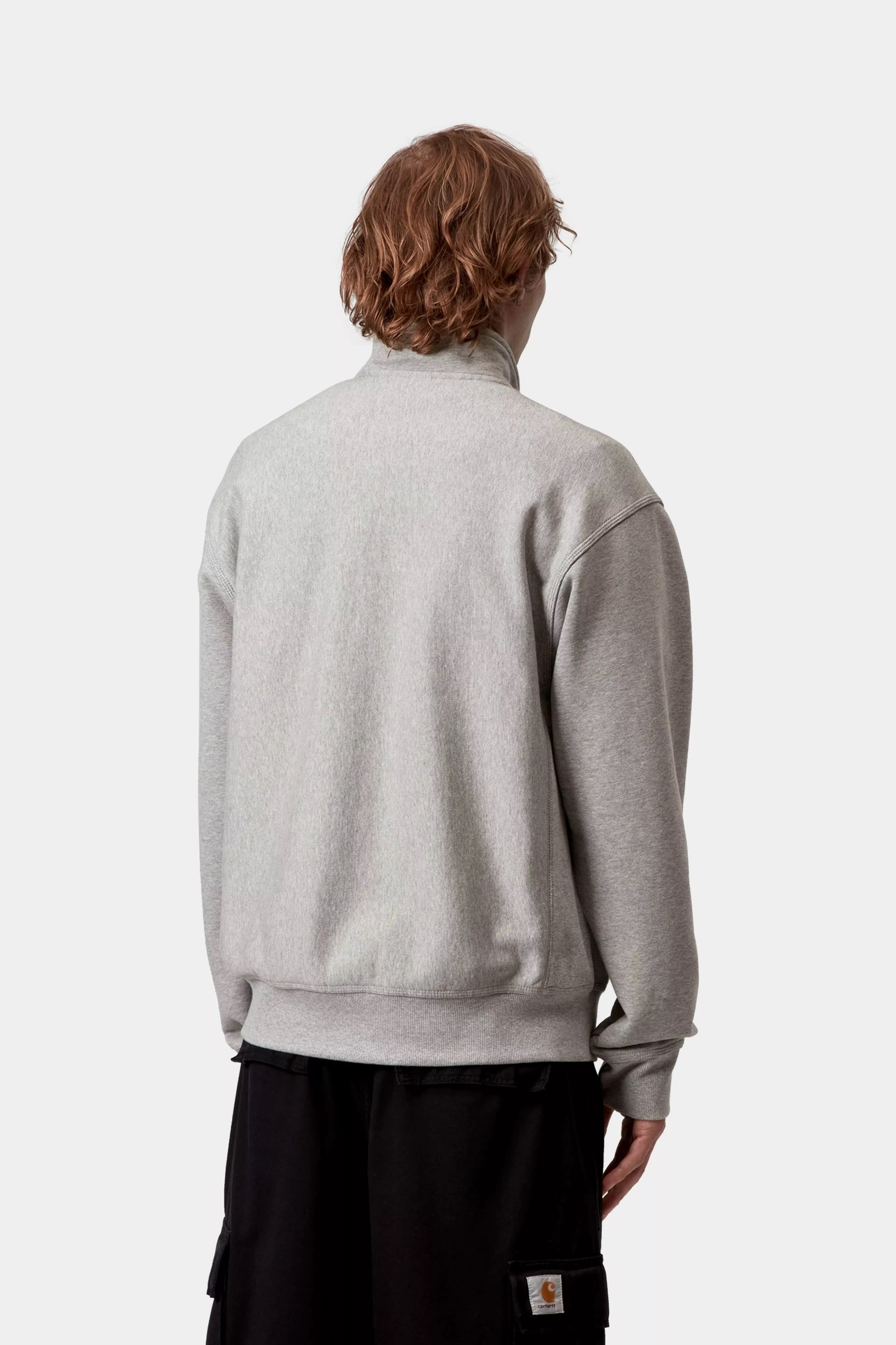 CARHARTT WIP  HALF ZIP AMERICAN GREY HEATHER/GOLD