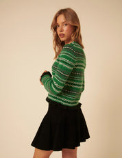 NOBODYS CHILD  FAIR ISLE RUFFLE Green