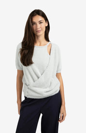 YAYA  FLUFFY WRAP S/S LIGHT GREY