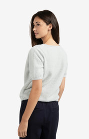 YAYA  FLUFFY WRAP S/S LIGHT GREY