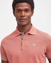 BARBOUR TARTAN PIQUE POLO PINK CLAY