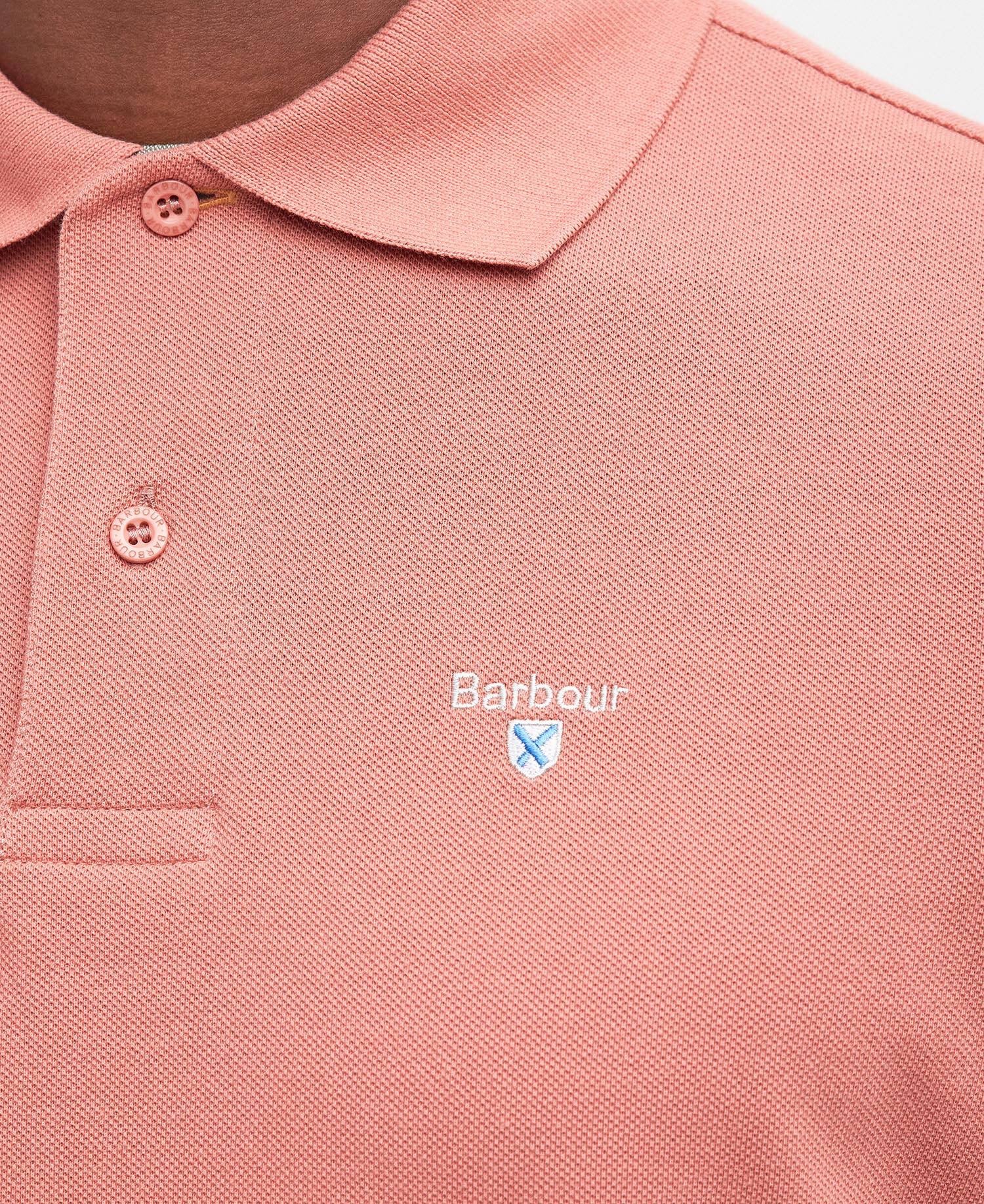 BARBOUR TARTAN PIQUE POLO PINK CLAY