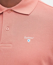 BARBOUR TARTAN PIQUE POLO PINK CLAY