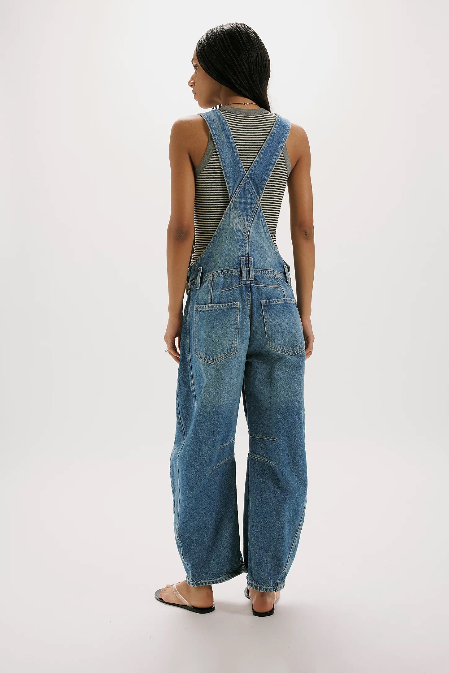 FREE PEOPLE OVERALLS GOOD LUCK Blue