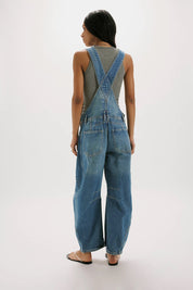 FREE PEOPLE OVERALLS GOOD LUCK Blue
