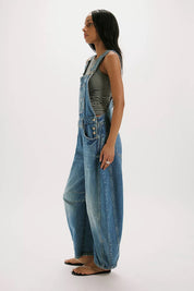 FREE PEOPLE OVERALLS GOOD LUCK Blue