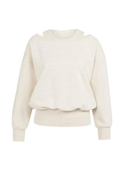 YAYA LAYERED SWEAT ECRU MELANGE