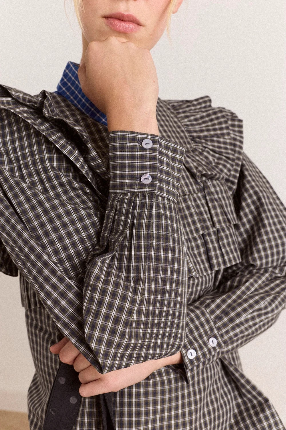 DAMSON MADDER  SHAY BLOUSE MULTI MINI CHECK