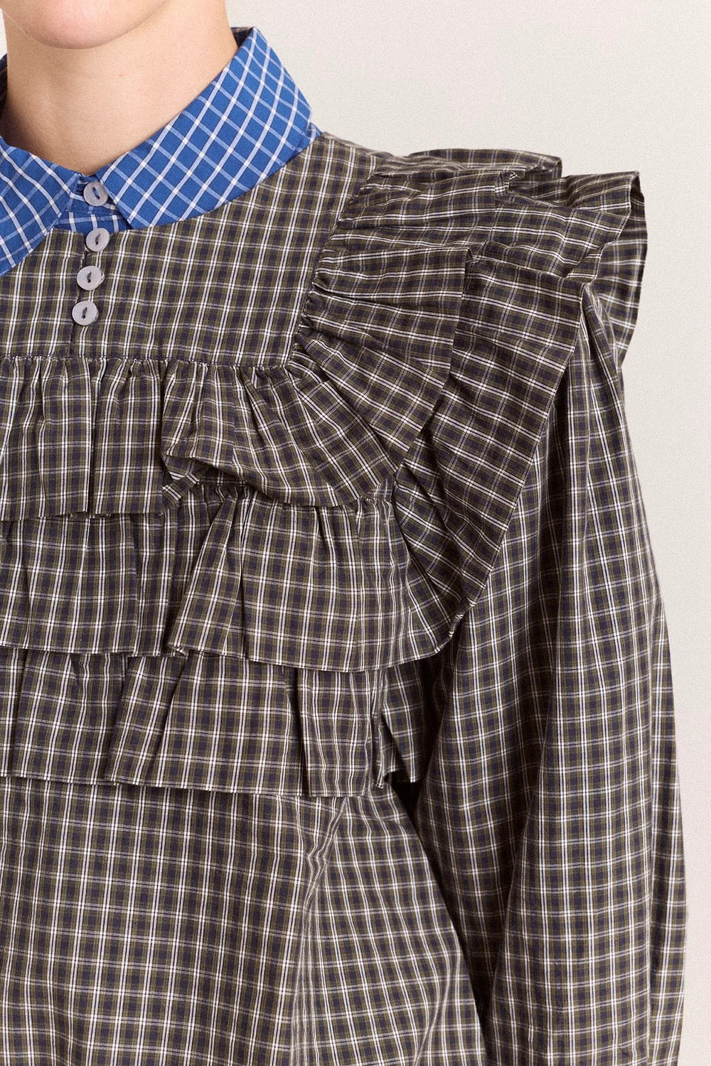 DAMSON MADDER  SHAY BLOUSE MULTI MINI CHECK