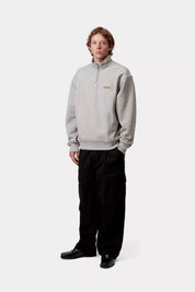 CARHARTT WIP  HALF ZIP AMERICAN GREY HEATHER/GOLD