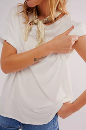 FREE PEOPLE NINA TEE IVORY