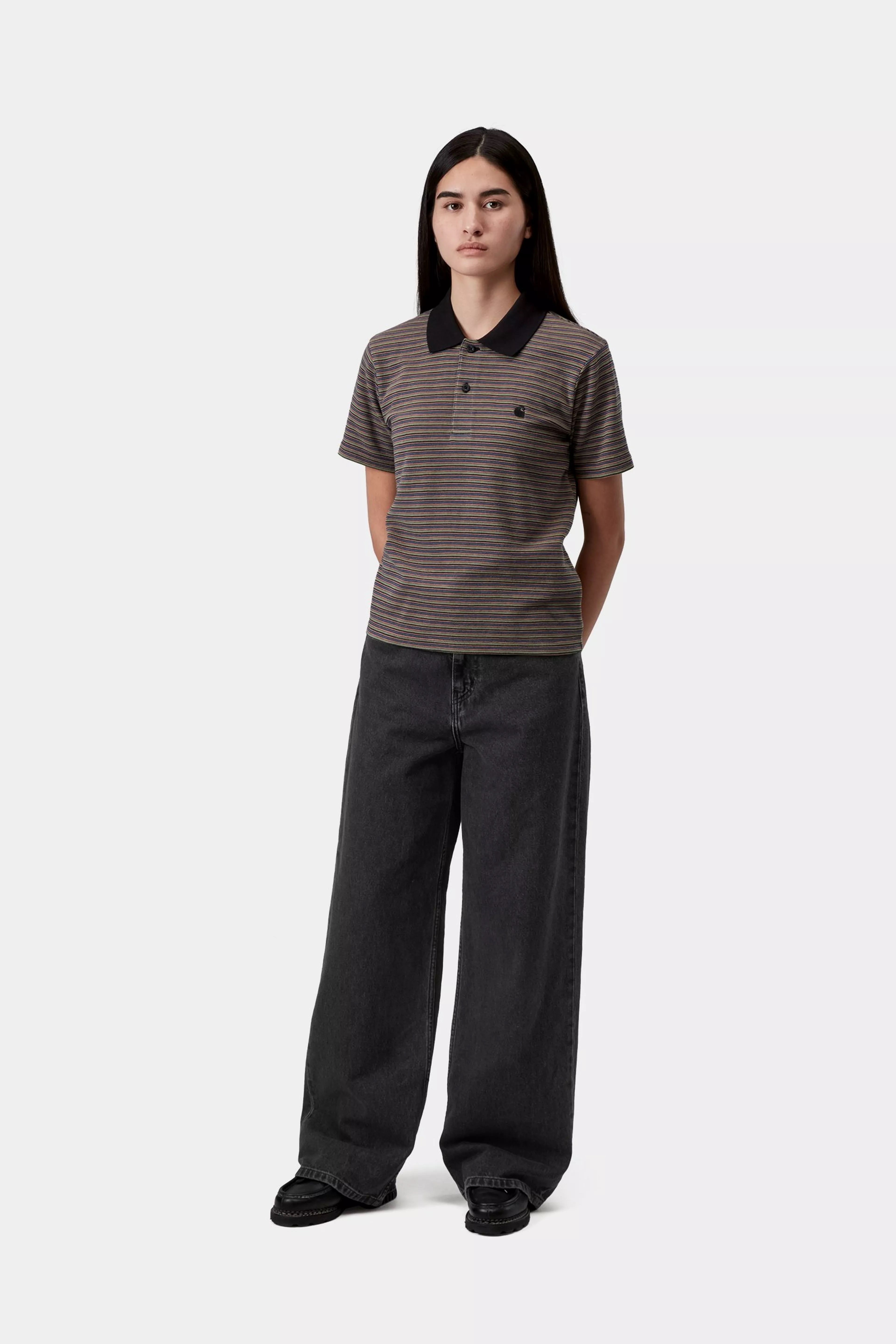 CARHARTT WIP  JANE PANT BLACK HEAVY STONE WASH